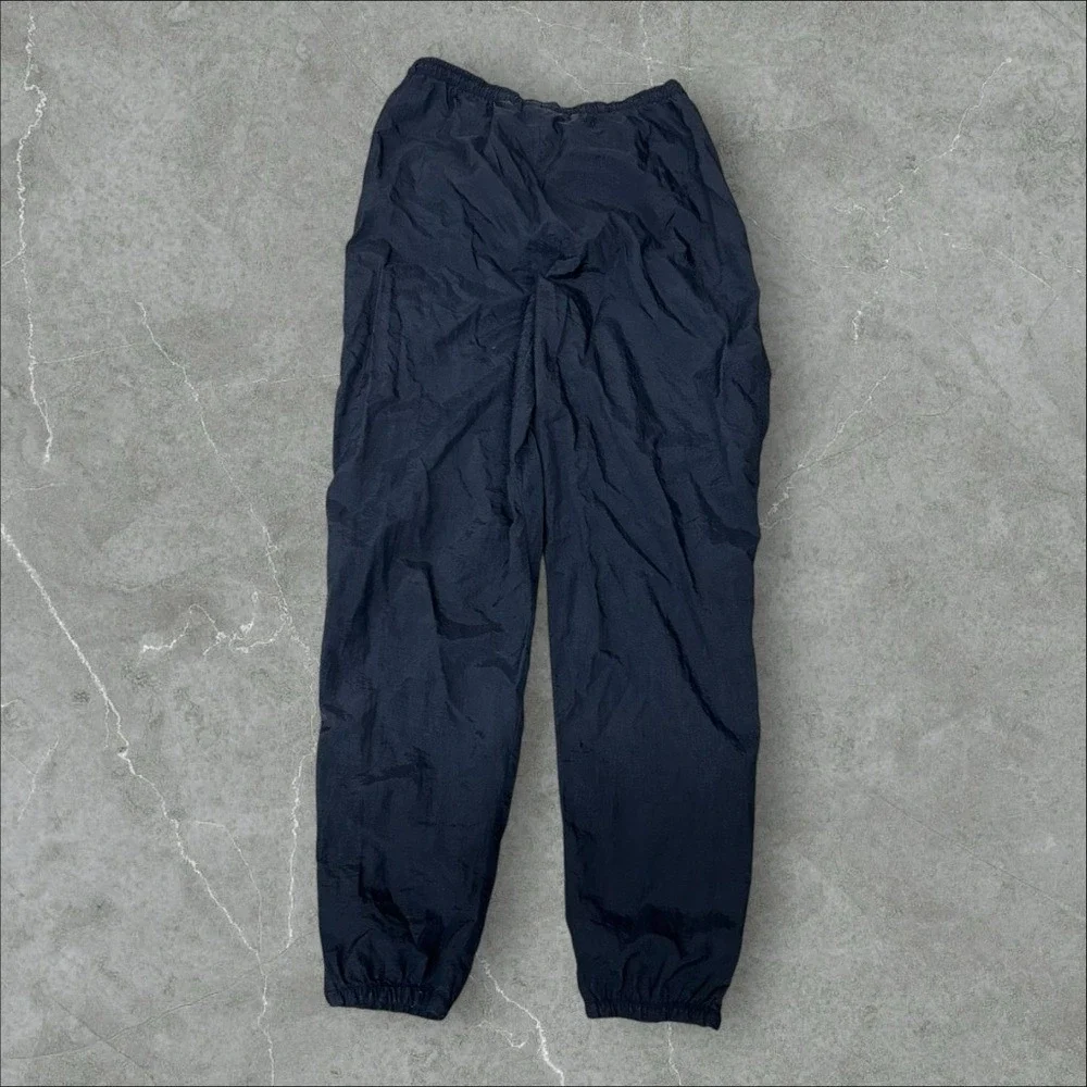 Vintage Nike Track Pants Mens Large Black 90s Nylon Cuffed Baggy Sweat Joggers